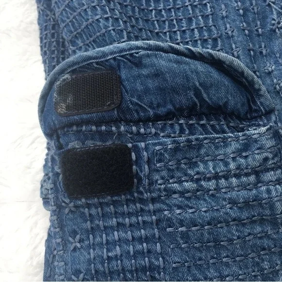 Johnny Was Sana Denim Pull-On Pant Embroidered Cargo Jogger Pants Size XL